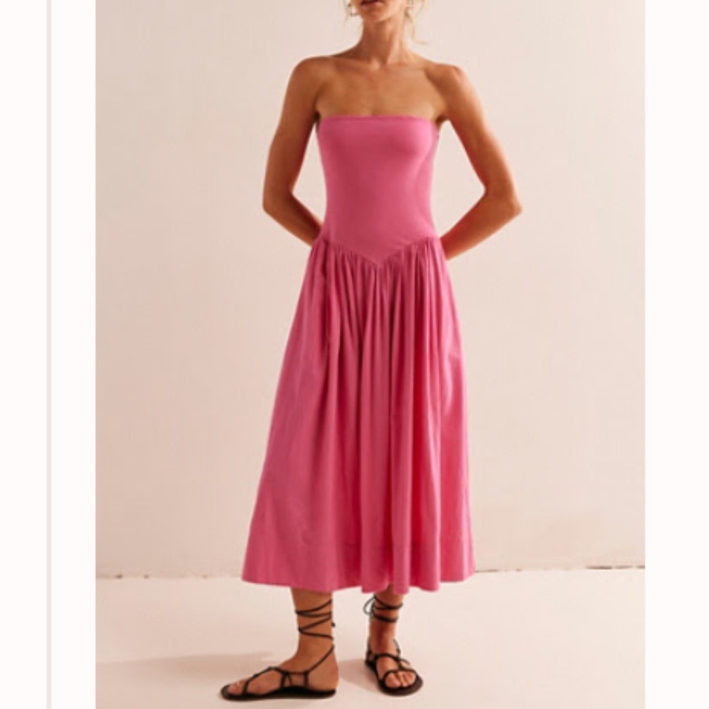 Free People drop waist Onda midi dress